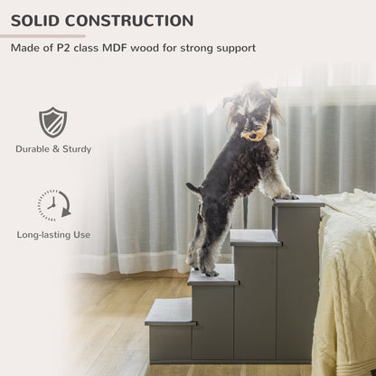 Escalier pour chien 4 niveaux bois MDF — café foncé