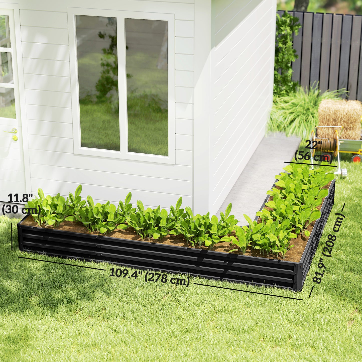 Bac de jardin surélevé L 208 cm acier galvanisé