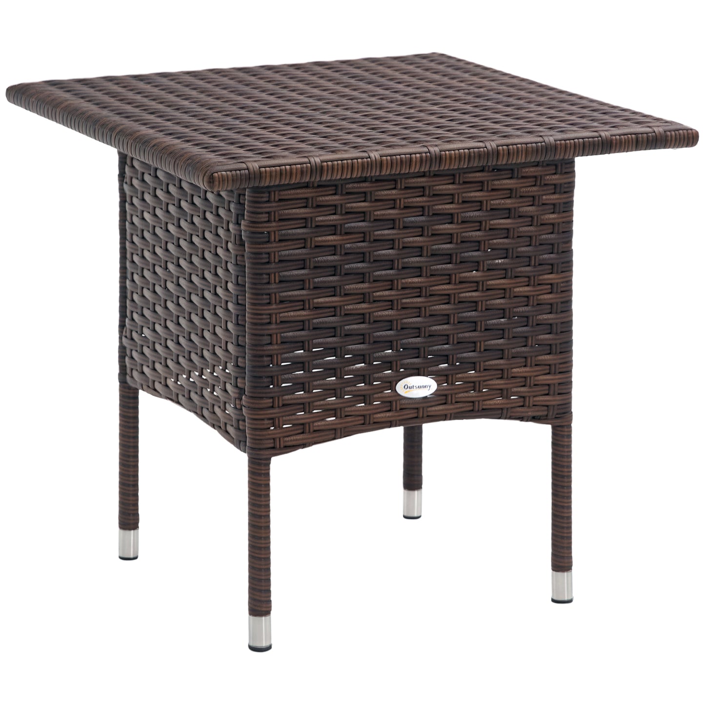 Table basse de patio en rotin tressé à la main