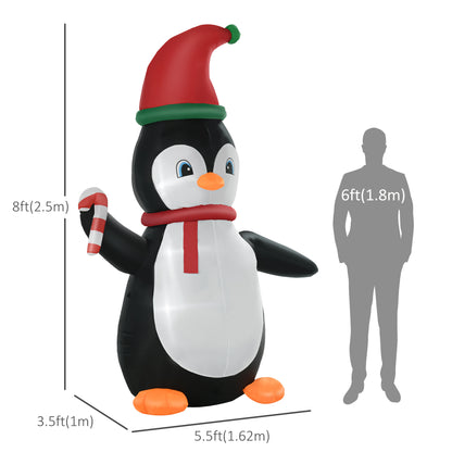 Pingouin gonflable Noël LED 2,5 m