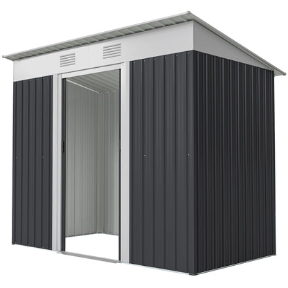 Abri de jardin en acier galvanisé avec portes coulissantes