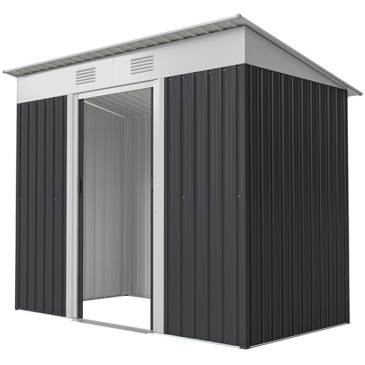 Abri de jardin en acier galvanisé avec portes coulissantes