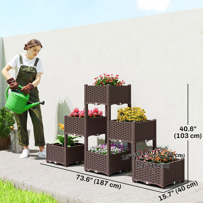 Jardinière surélevée modulaire avec réservoir — gris