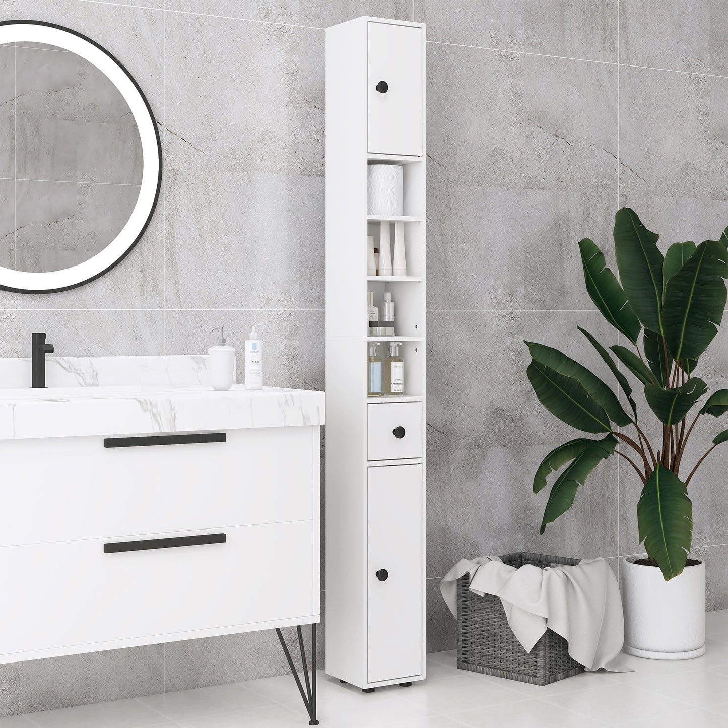 Armoire de salle de bain haute autoportante