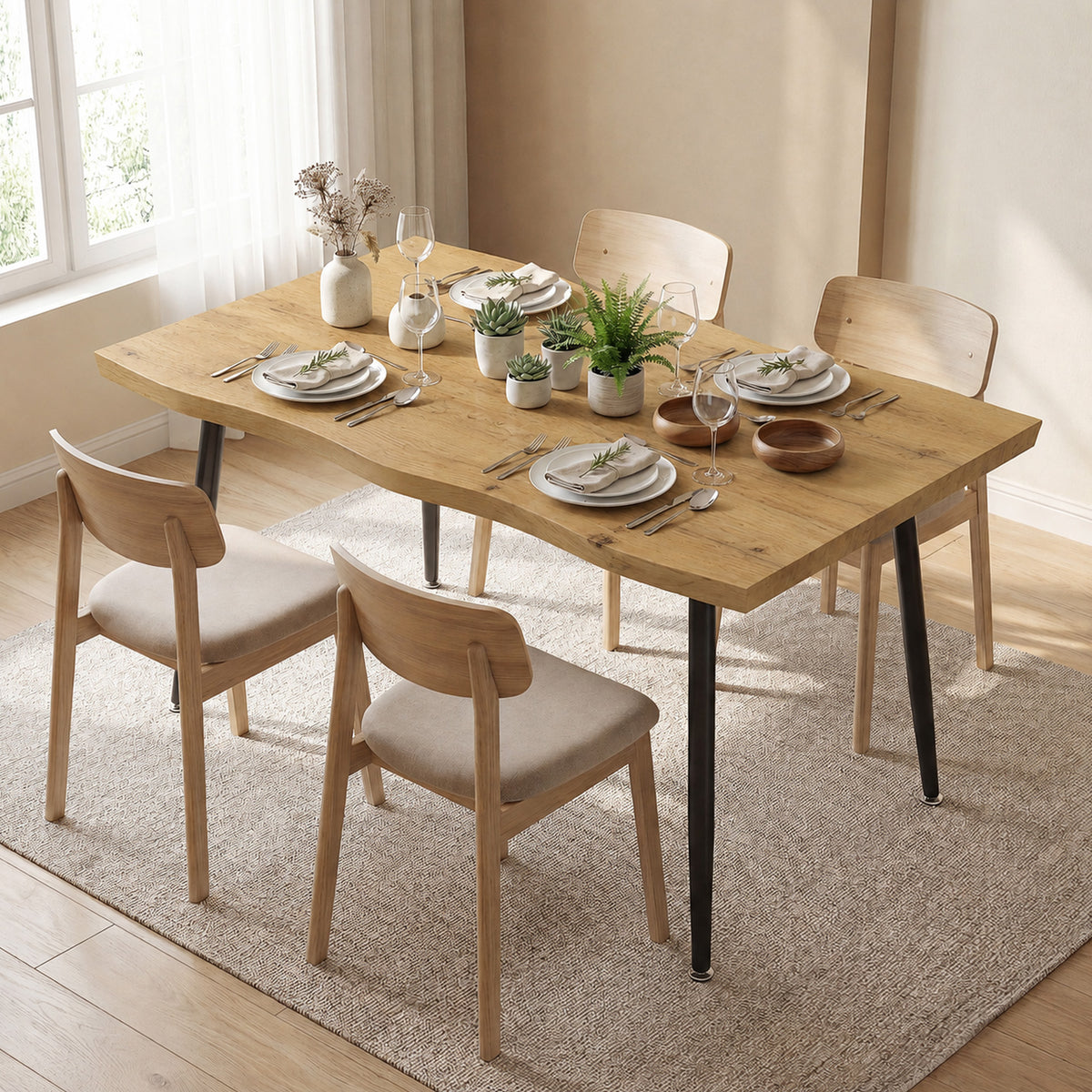 Table à manger style nordique 110 x 70 cm