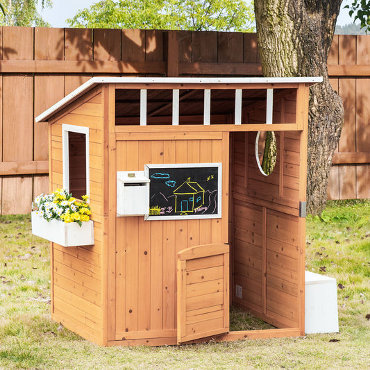 Maisonnette de jeu extérieure en bois pour enfants