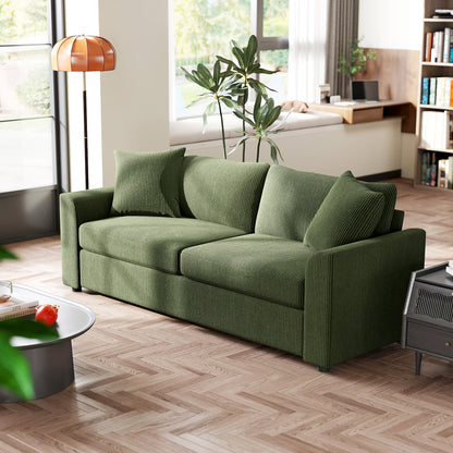 Sofa 3 places moderne en velours côtelé avec ressorts