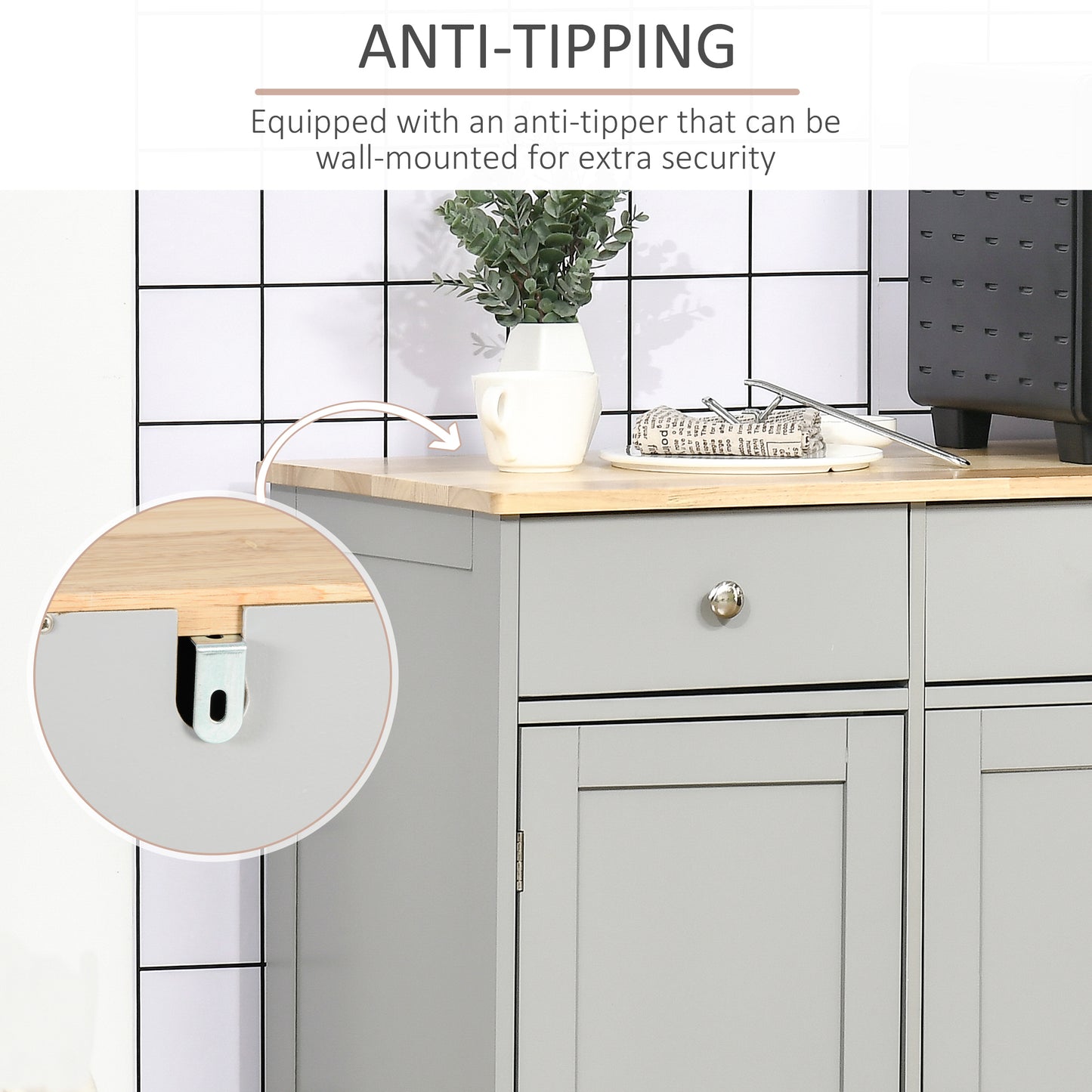 Buffet moderne avec rangement tiroirs et tablettes ajustables