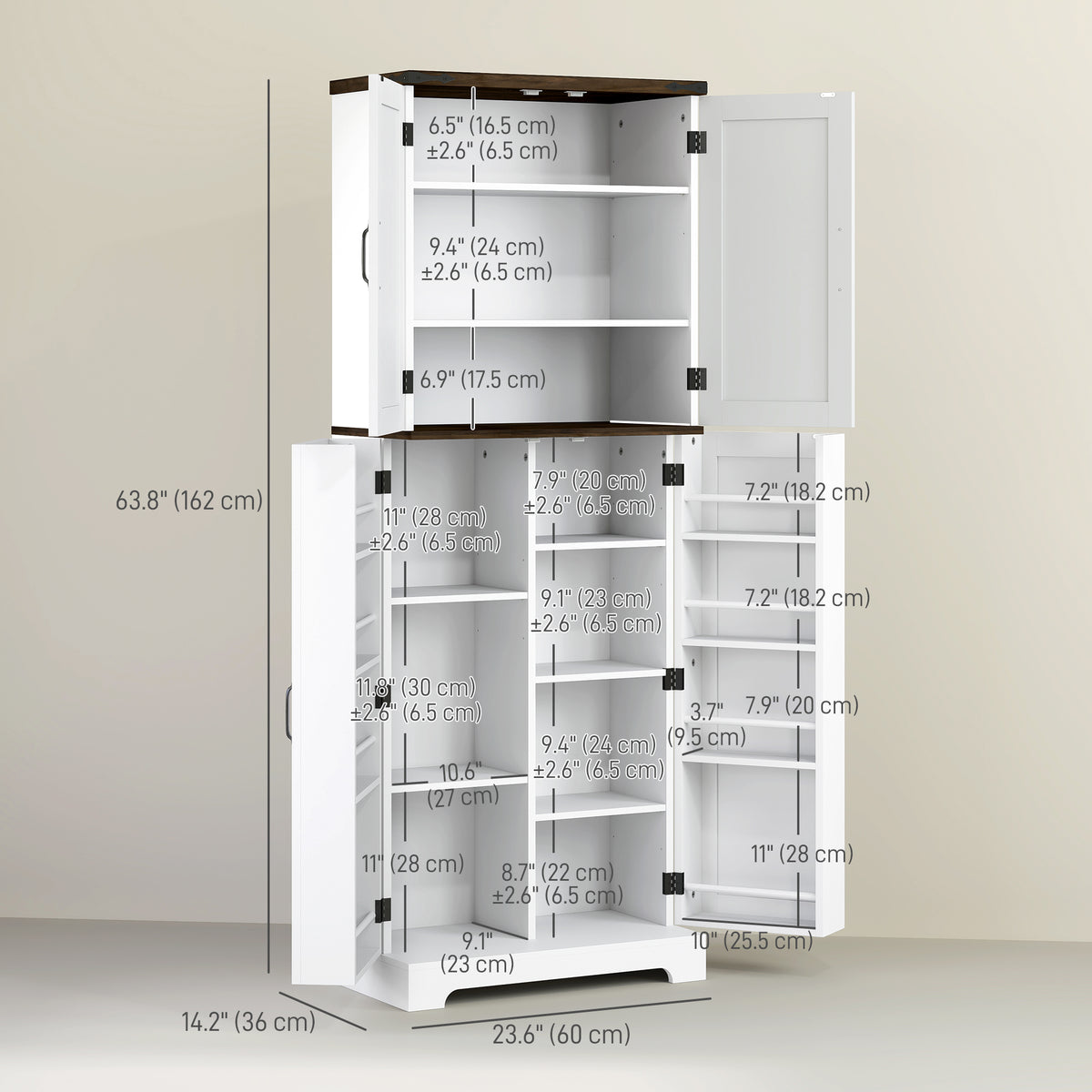 Armoire de cuisine haute avec clayettes ajustables