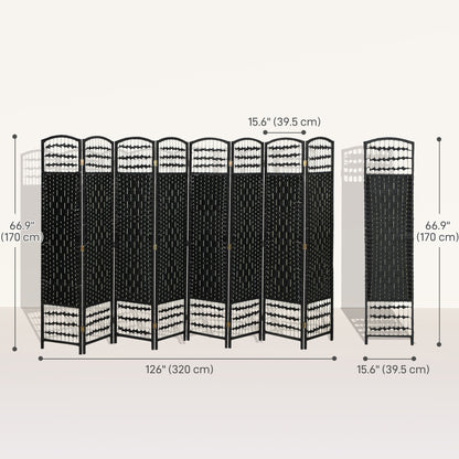 Paravent pliant 6 panneaux fibres tressées