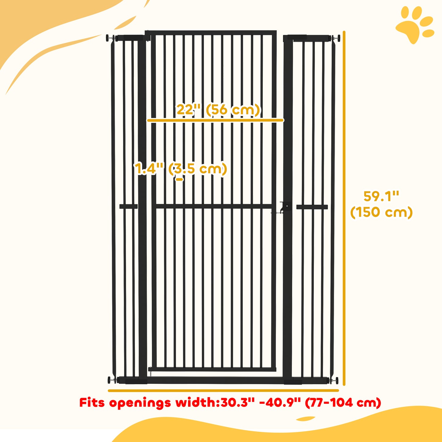 Barrière pour animaux extra haute 150 cm avec extensions