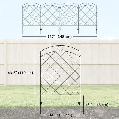 Clôture décorative de jardin — pack de 4, barrière anti-animaux