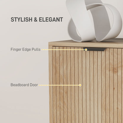 Armoire console avec portes et étagère ajustable — Chêne