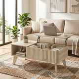 Table basse relevable cannelée 100 cm