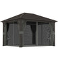 Gazebo Toit Rigide 10x12 Cadre Aluminium Moustiquaire
