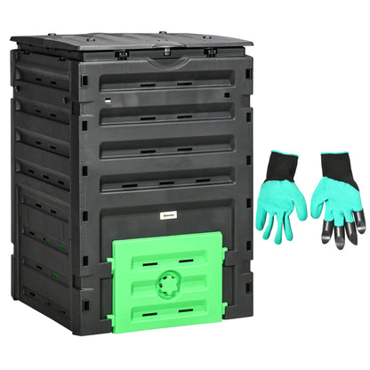 Bac à compost extérieur 80 évents 2 portes 450 L