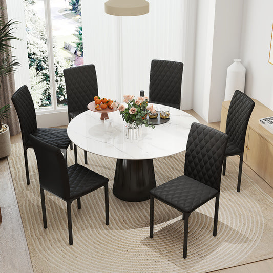 Ensemble de 6 chaises de salle à manger capitonnées
