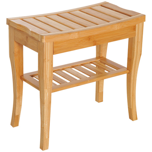 Banc de douche bambou 51 cm avec rangement