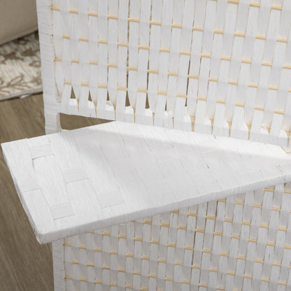 Paravent pliable à 4 panneaux avec étagères en bois