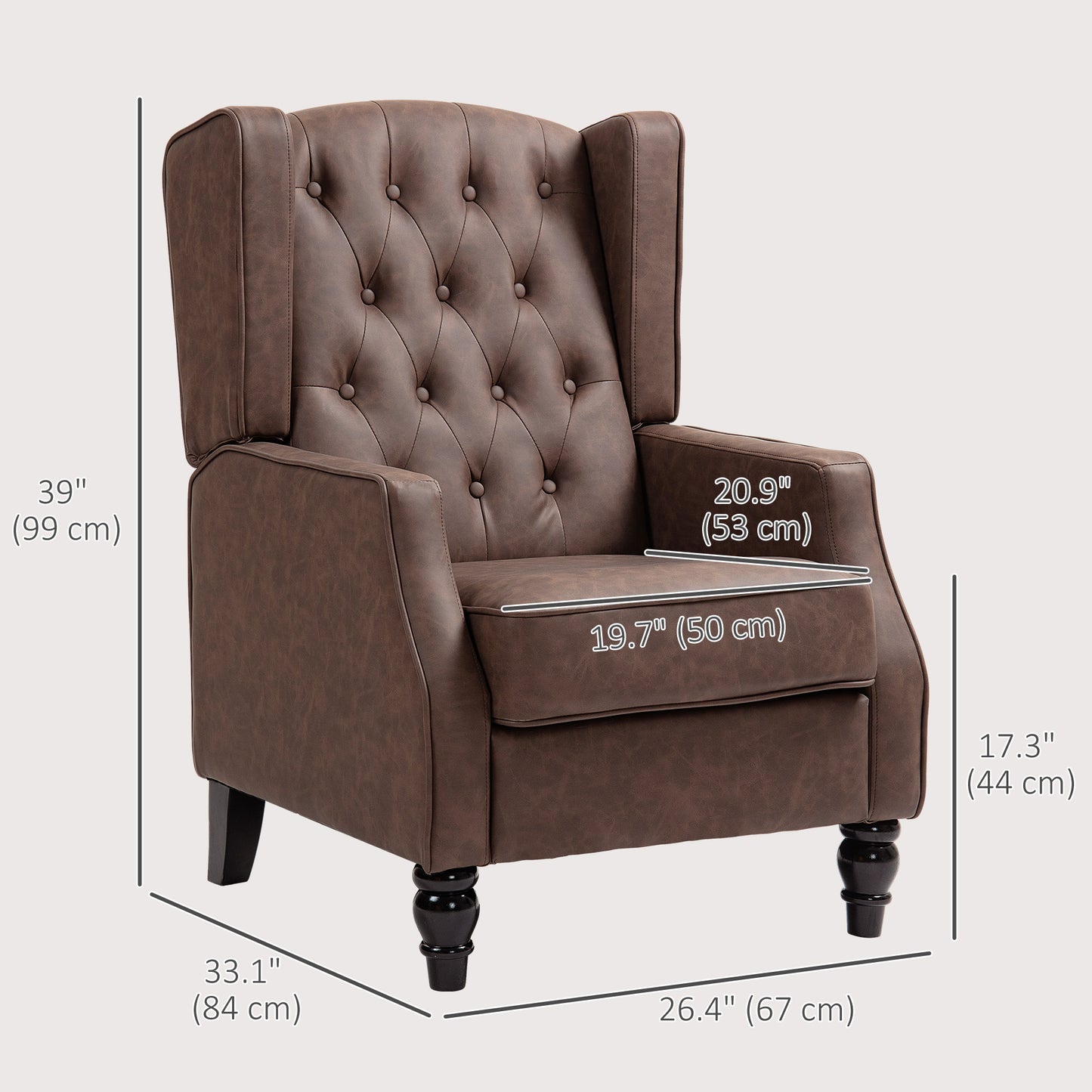 Fauteuil d'appoint cuir synthétique rembourrage épais — kaki