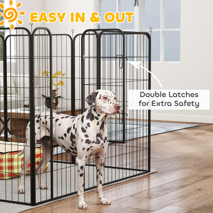 Parc pour chien 8 panneaux pliable robuste en acier