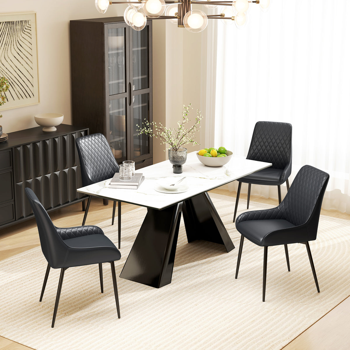 Chaises de salle à manger capitonnées lot de 2