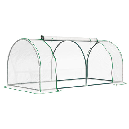 Outsunny 2m x 1m x 0.8m Tunnel Greenhouse - Portable with Zippered Doors