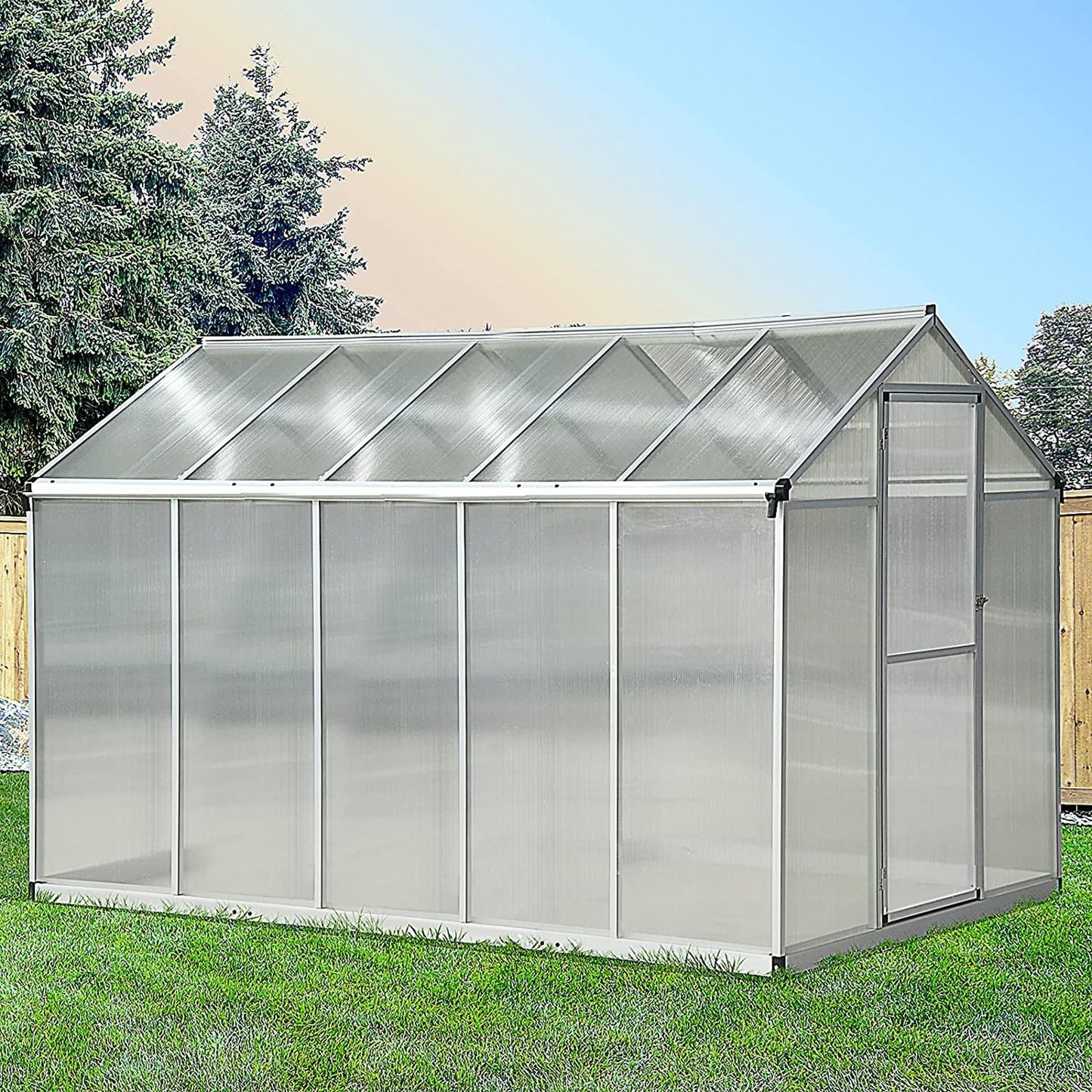Serre de jardin polycarbonate aluminium 183 x 305 cm
