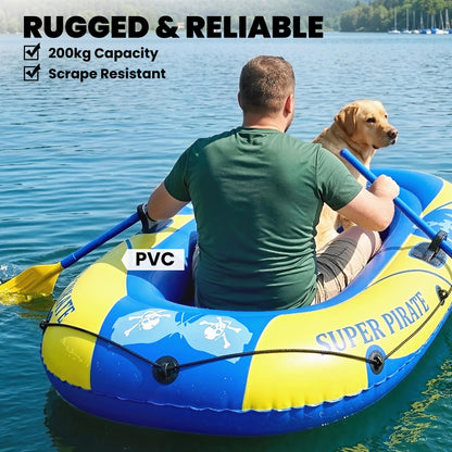 Kayak gonflable 2 personnes avec support de canne
