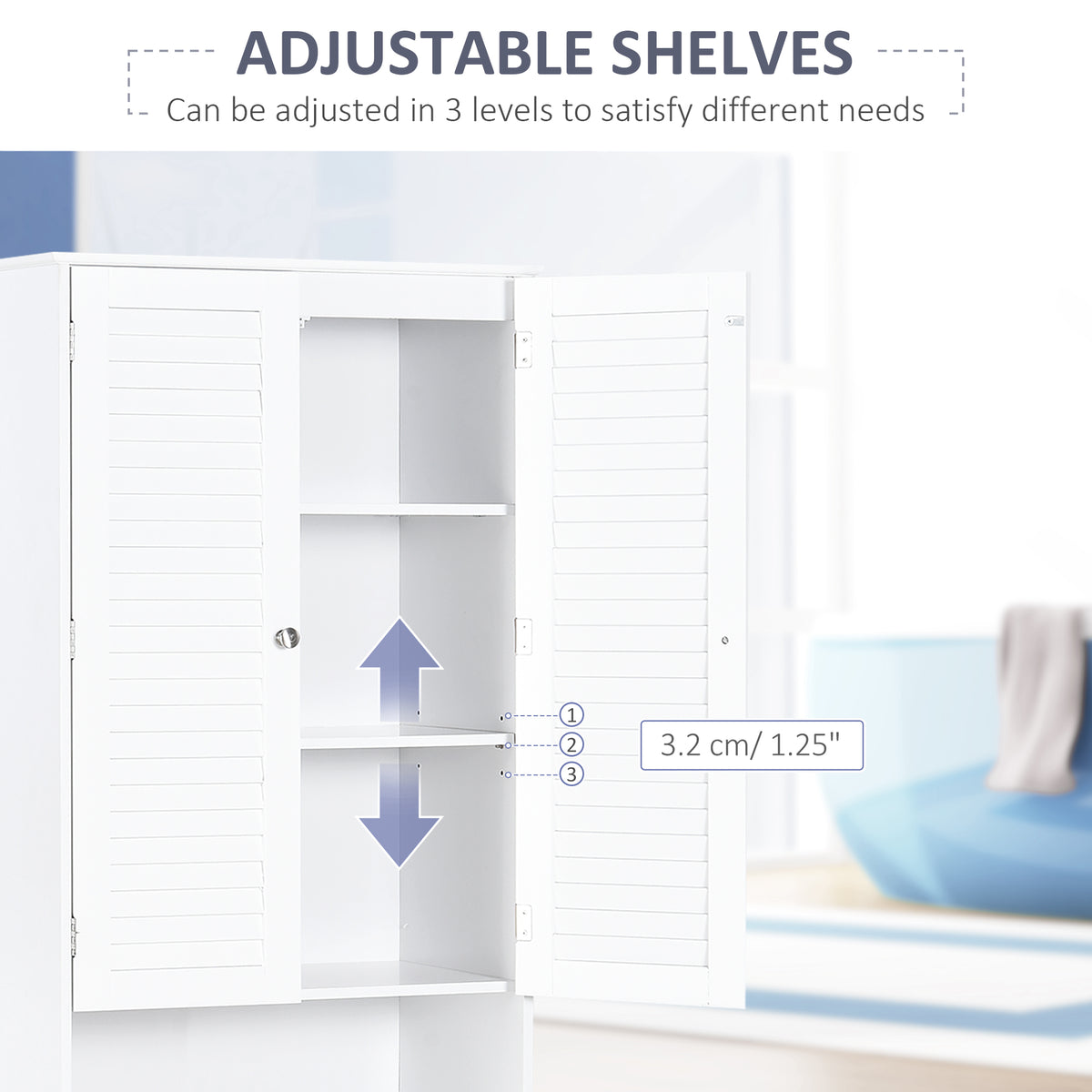 Meuble de rangement haut étroit pour salle de bains