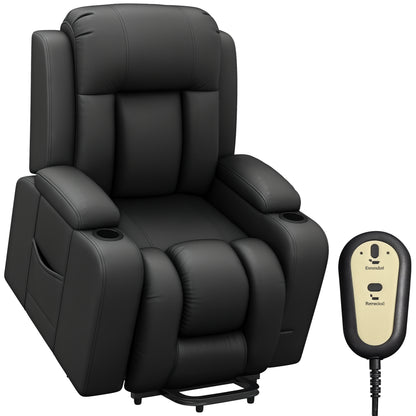 Fauteuil releveur électrique inclinable en cuir synthétique
