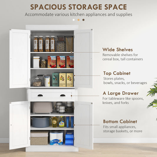 Armoire-garde-manger haute 4 portes avec tiroir