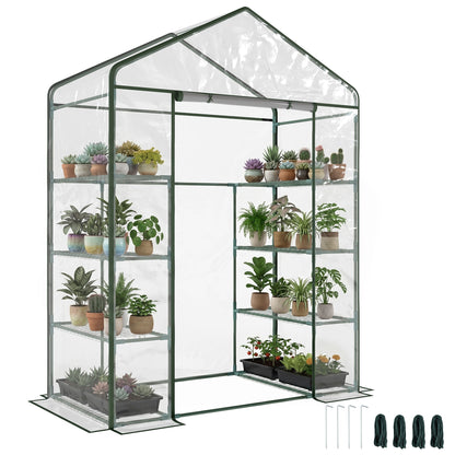  4-Tier Portable Greenhouse 143x73x195cm Garden Plants