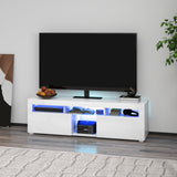 Meuble TV moderne avec lumières LED et rangement