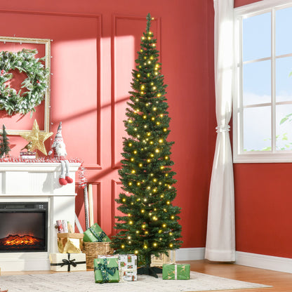 Sapin de Noël artificiel mince pré-éclairé 6 pi