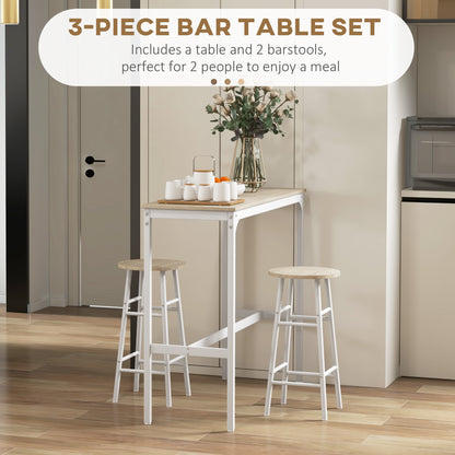 Ensemble bar 3 pièces table haute et tabourets