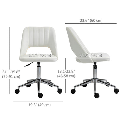 Chaise de bureau mi-hauteur velours forme festonnée pivotante