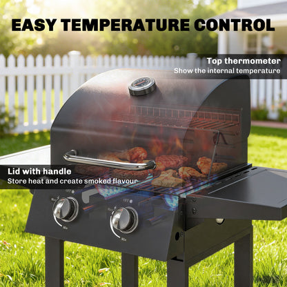 Barbecue au Propane 2 Brûleurs avec Roues 18 400 BTU