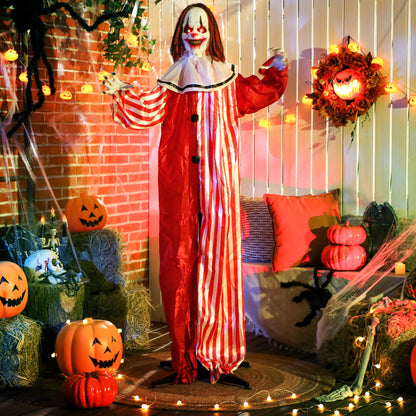 Clown animé grandeur nature yeux rouges lumineux