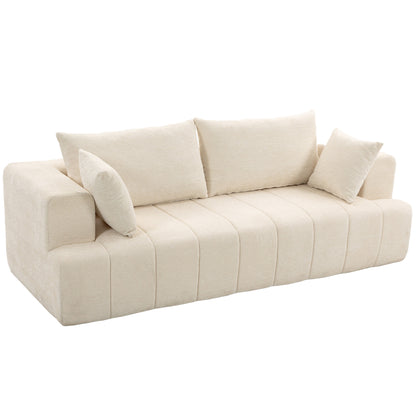 Sofa 3 places nuage en chenille avec ressorts ensachés