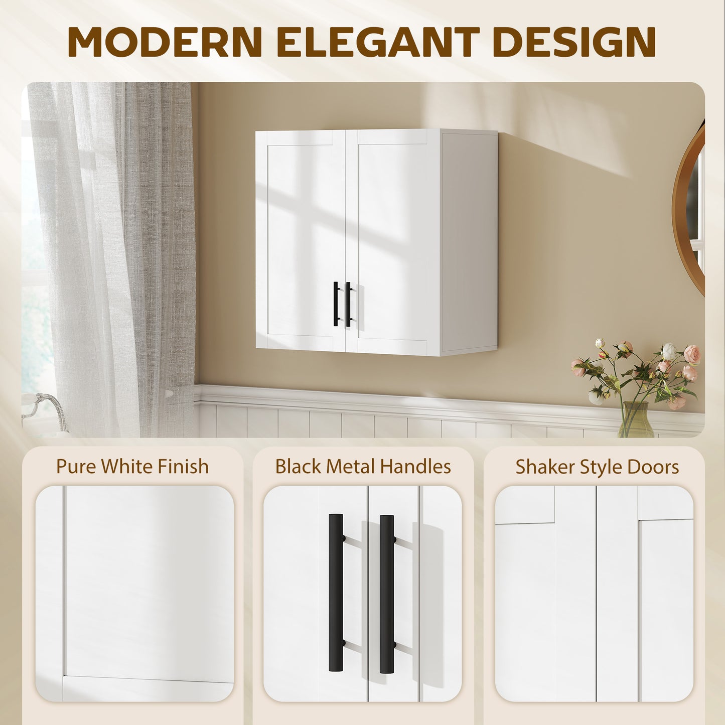 Armoire murale salle de bain 2 portes — blanc