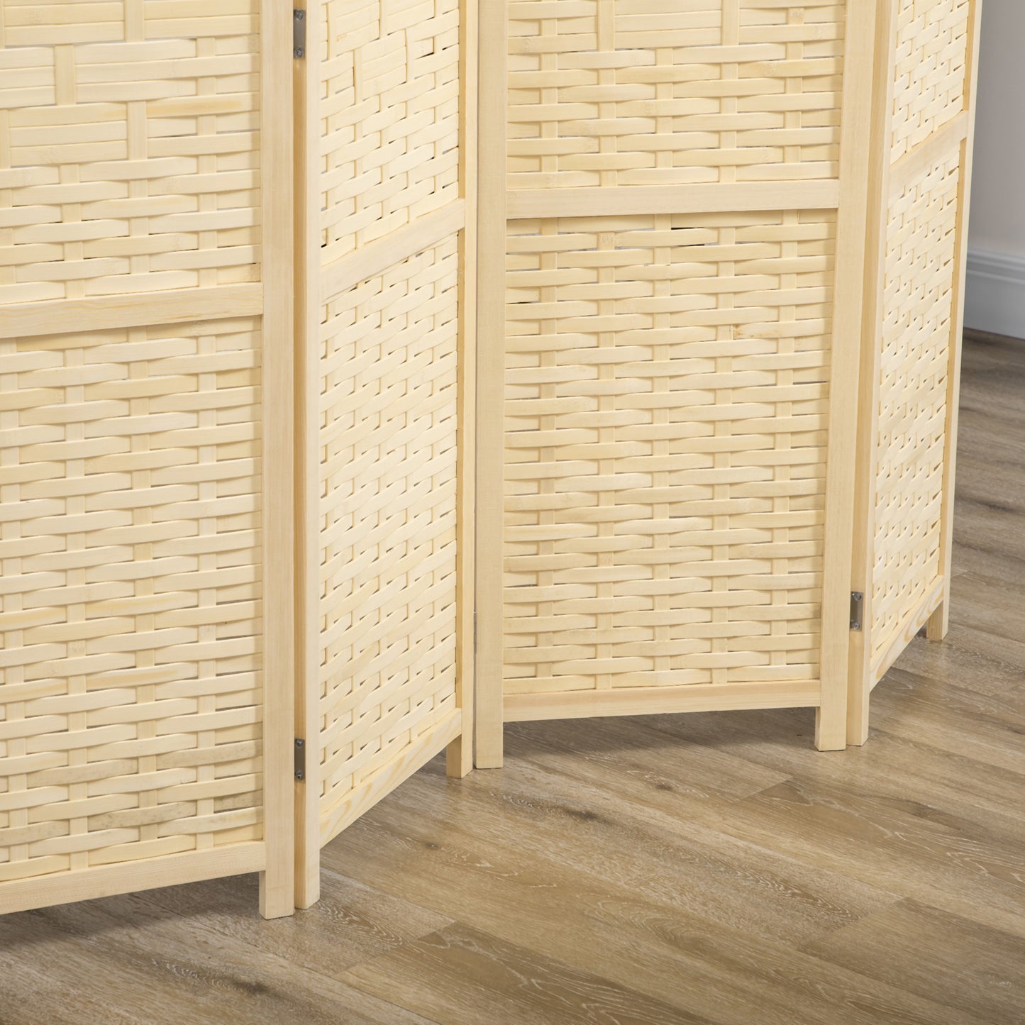 Paravent 4 panneaux bambou style rustique