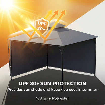 Gazebo de patio double toit avec auvent extensible
