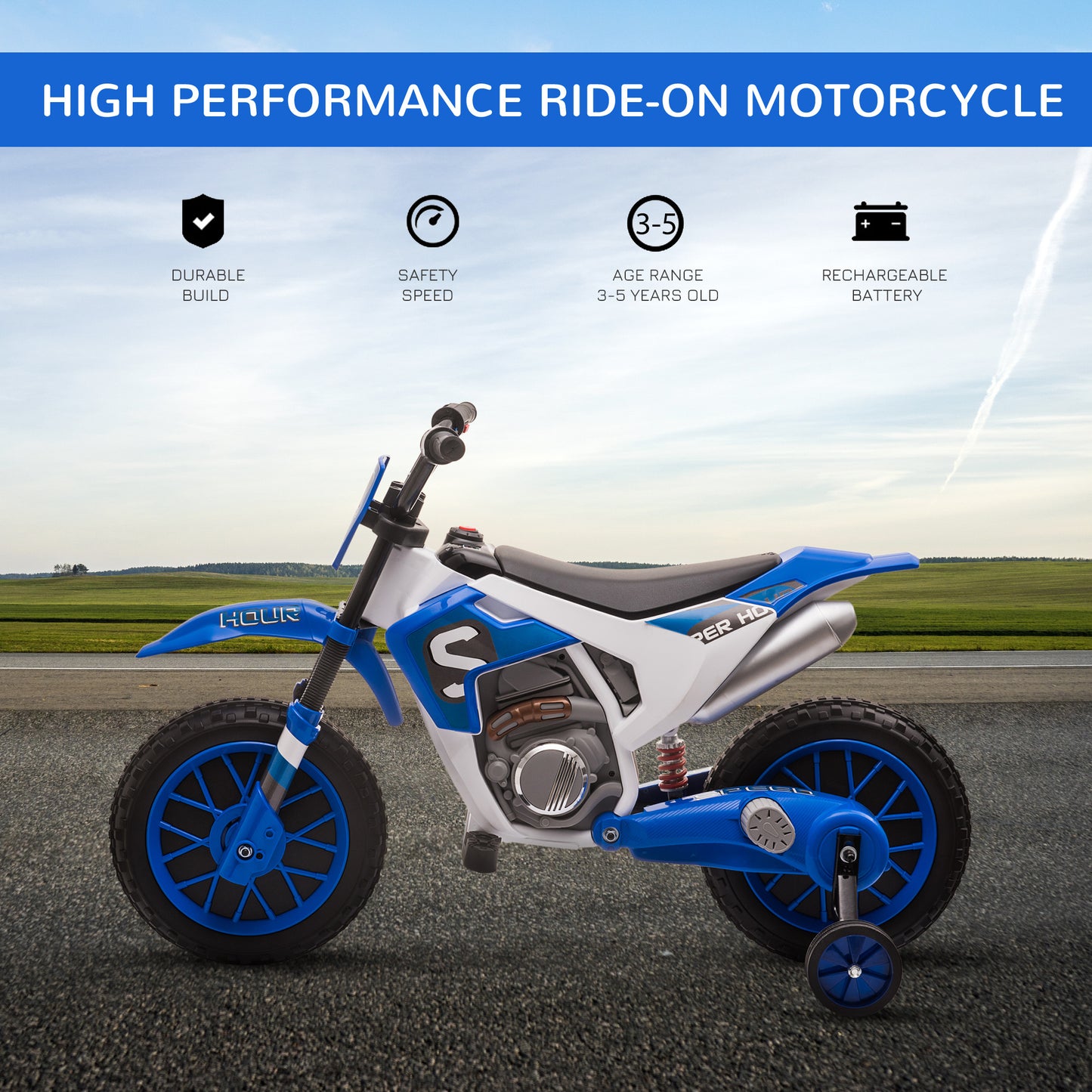 Moto électrique enfant 12V roues amovibles