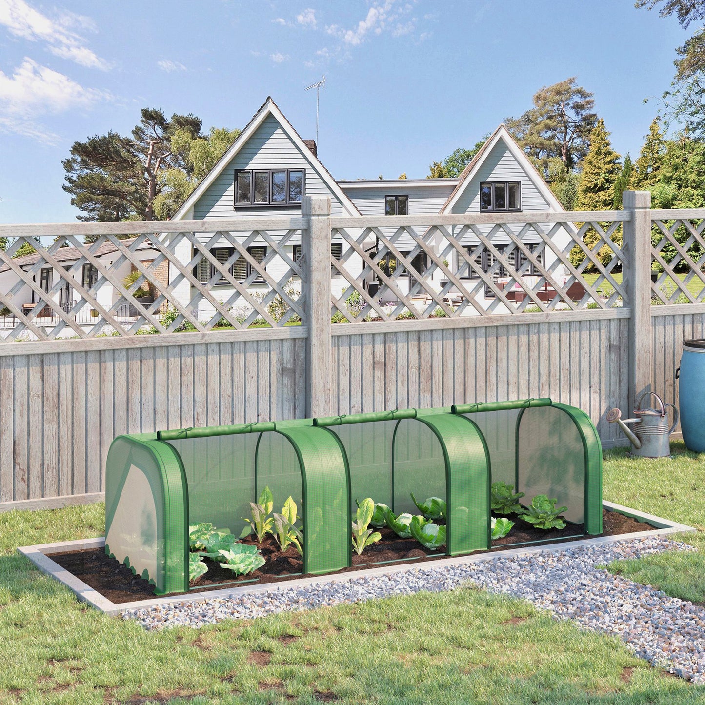 Serre tunnel portable 396 x 91 x 76 cm avec 4 portes