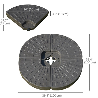 Poids de base parasol déporté 4 pièces circulaire HDPE