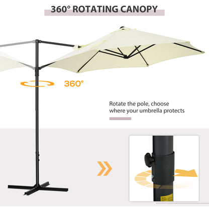 Parasol déporté cantilever 8,5 pieds avec base