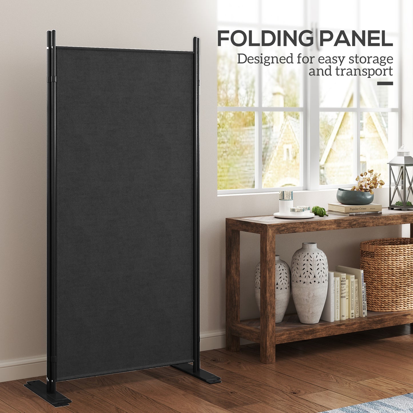 Paravent extérieur pliable 3 panneaux 177 cm — Foncé