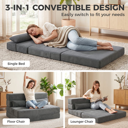 Fauteuil de sol convertible quatre positions — gris