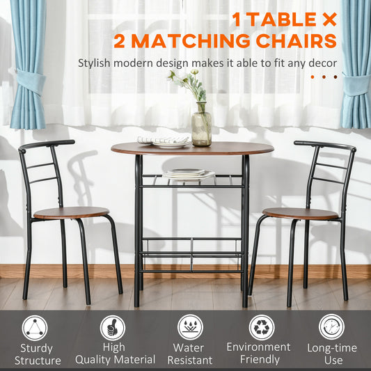 Ensemble table et chaises de cuisine 3 pièces
